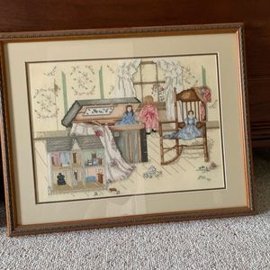 Cross stitch framed picture